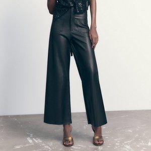 NWT ZARA ZW The Marine Straight Faux Leather Pant